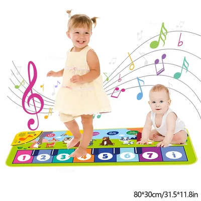 Piano Mat for Kids 80*30cm Toddlers Floor Keyboard Dance Mat Play Musical Carpet Music Instrument