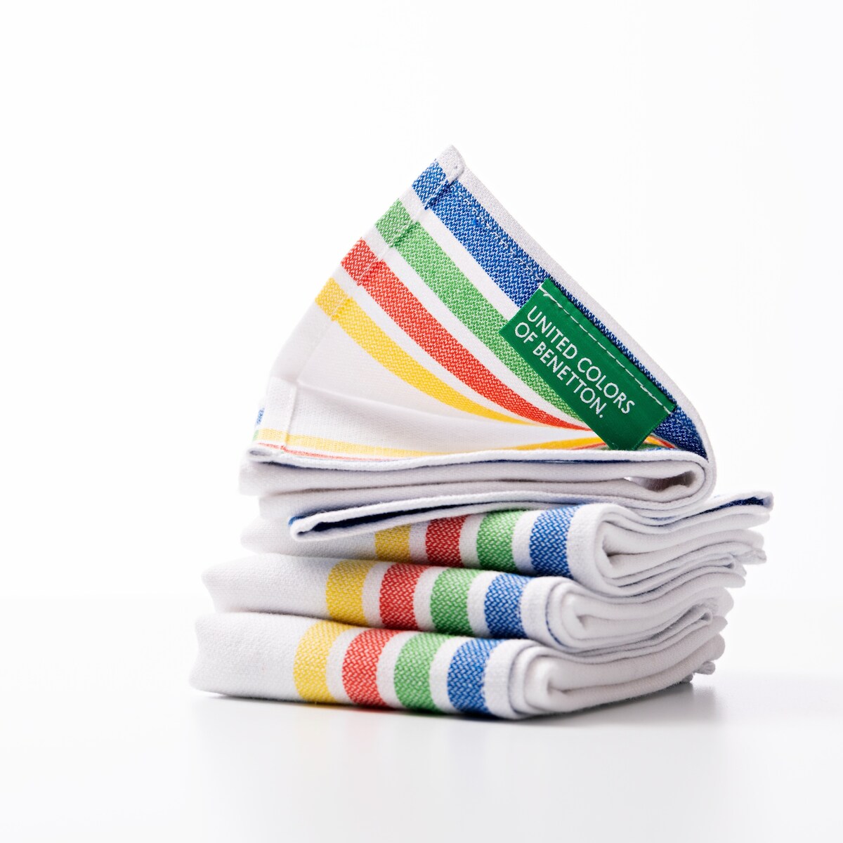 Benetton - Set 4-teiliges Tischset 30 x 45 cm, 100 % Baumwolle, Regenbogenfarben, Regenbogenfarben Image