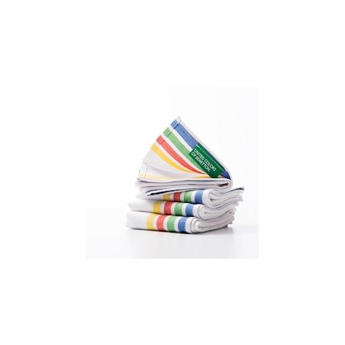 Benetton - Set 4-teiliges Tischset 30 x 45 cm, 100 % Baumwolle, Regenbogenfarben, Regenbogenfarben