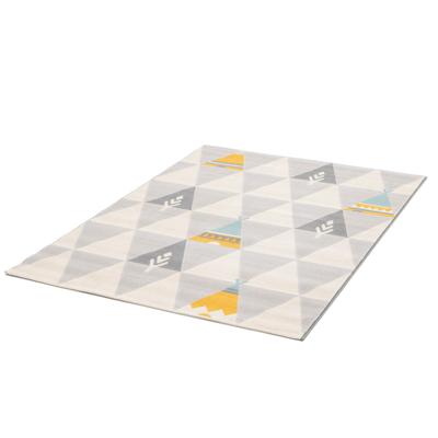 Kinderteppich "COCOON - Tippitraum", grau (hellgrau,hellblau,gelb), B:120cm H:6mm L:170cm, Polypropylen, PRIMAFLOR-IDEEN IN TEXTIL, Teppiche, Kurzflor, Motiv Dreiecke Image