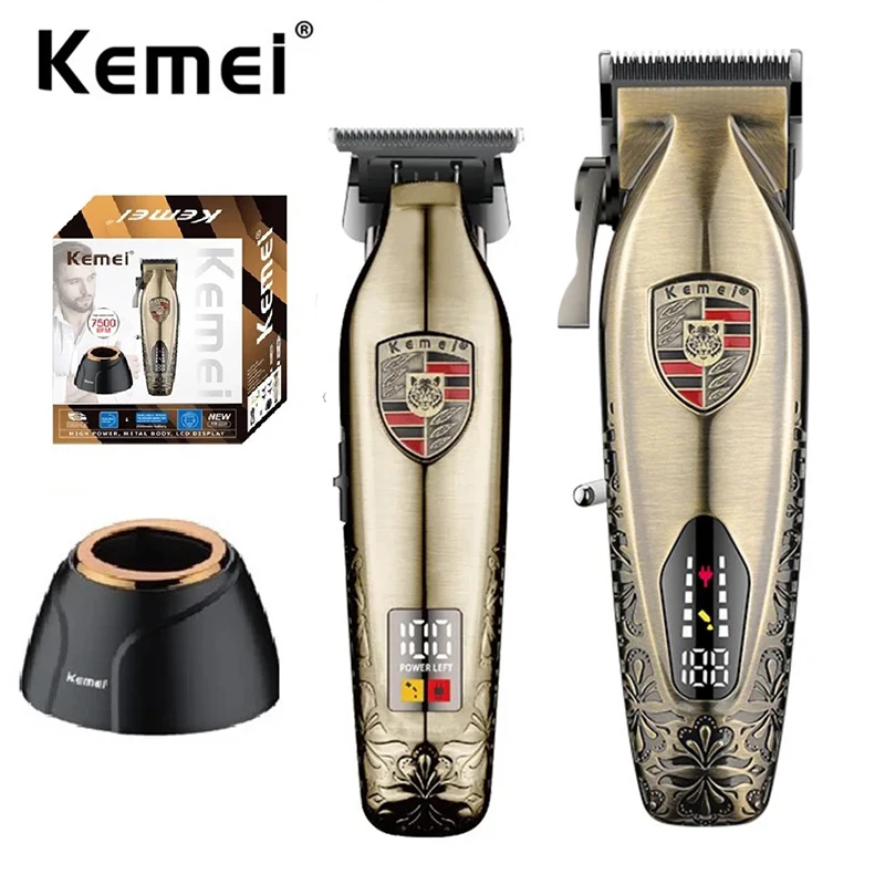 Kemei Friseur profession elle Haars chneide maschine und wiederauf ladbare Haars ch neider Set schnur lose elektrische Haars chneide maschine bürstenlosen Motor Image