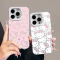 Custodia per telefono Sanrio Hello Kitty a schermo intero KT per iPhone 16 15 14 13 12 11ProMax 7 8 Plus XR XS MAX MINI Y2K Girl Anti caduta Cover