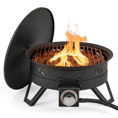 Costway 17" Portable Gas Fire Pit with Folding Legs & Removable Grill - See Details