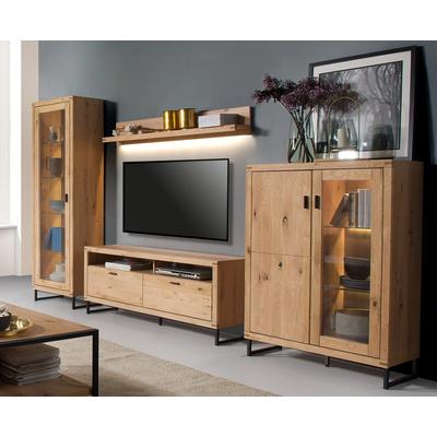 Wohnwand 4-teilig 304 cm Eiche bianco teilmassiv Serra Image