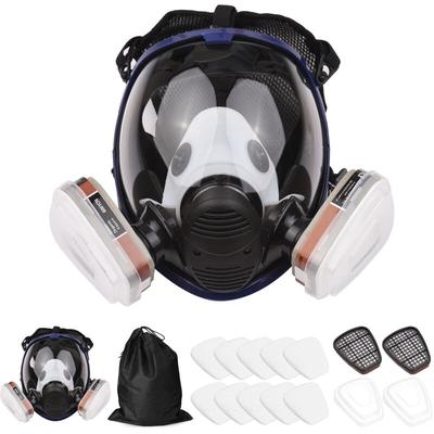 16-in-1-Gasmaske: 1 Maskenkörper + 2 x Kartuschen Nr. 3 + 2 x Filterkappen + 10 Filterpads + 1 Image