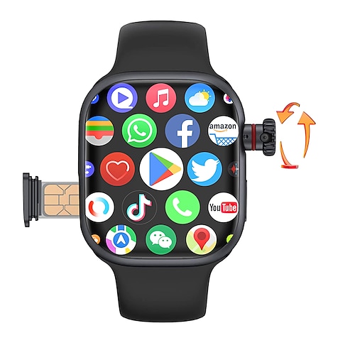 iMosi S9 Smartwatch 2.06 Zoll 4G LTE Mobiltelefon Smartwatch 4G Schrittzähler Anruf Erinnerung Herzfrequenzmesser Frauen Männer GPS Freisprechanrufe Wasserdicht IP 67 41mm Uhrengehäuse