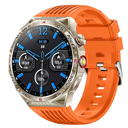 torcia elettrica a led smart watch da uomo ht28 sport all'aria aperta luce laser bluetooth bussola parlante smart watch con batteria di grandi dimensioni da 450 mAh