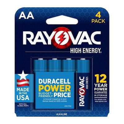 Rayovac 51776 - AA High Energy Battery (4 pack) (ROV 815-4T GENJ.HIGH ENERGY ALK AA CARD 4PK)