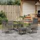 Set da Pranzo da Giardino 7 pz con Cuscini in Polyrattan Grigio - Vidaxl