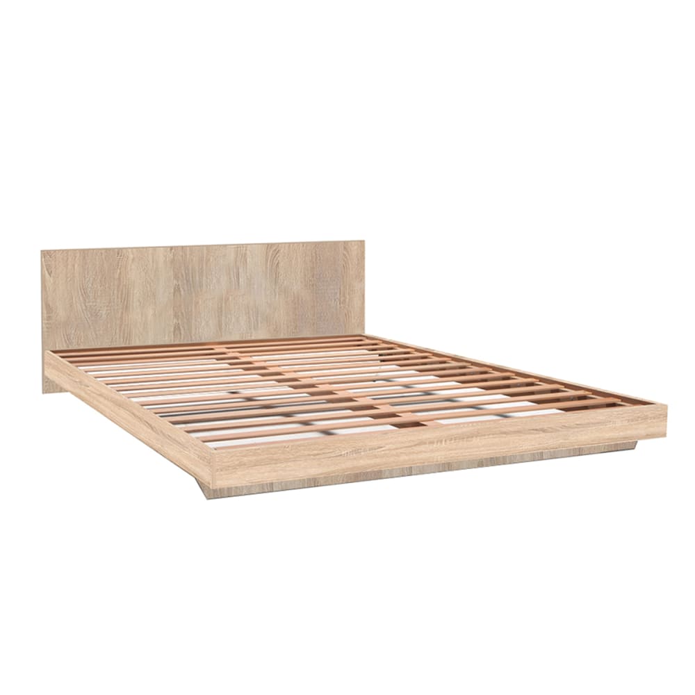 Lit avec sommier inclus stratifiés naturel 160x200cm