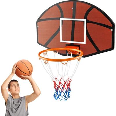 COSTWAY Panier de Basket Mural 32,5 cm avec Panneau Incassable, Panier Basket-Ball avec Filet
