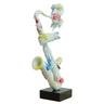 Meubletmoi - Statue saxophoniste avec saxophone blanc et multicolore H62 cm - song