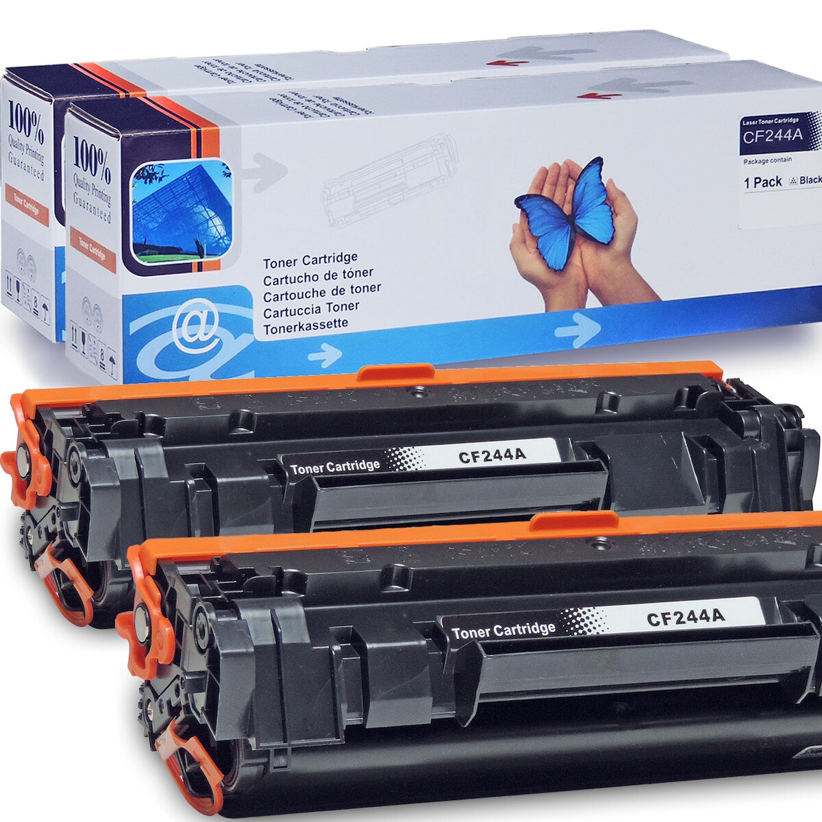 2 x D&C Toner HP LaserJet Pro MFP M28w Tonerkassette für HP LaserJet Pro MFP M 28 w Drucker kompatibel CF244A / 44A Image