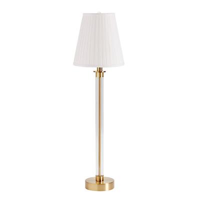 Whitney Acrylic Buffet Lamp with Shade - Side Pleat White - Ballard Designs