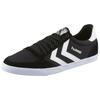 Sneaker HUMMEL "Slimmer Stadil Canvas Low", Gr. 39, schwarz-weiß (schwarz, weiß), Veloursleder, Textil, sportlich, Schuhe Retrosneaker Sneaker low Skaterschuh