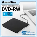 AMMTOO Unità CD DVD esterna USB 3.0 portatile adatta per masterizzatore lettore DVD-RW DVD-RW per PC portatile Computer Windows 10/8/7