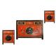 OPIUM OUTLET Möbelset "Coalflowers" asiatisch chinesisch orientalisch vintage, Kommode Schrank, 2 Nachttische Nacht-Konsolen, schwarz-orange