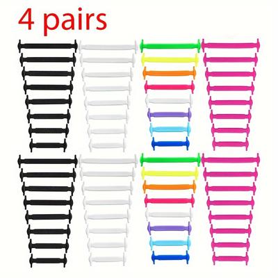 TEMU No-tie Silicone Shoe Laces For Men And Women - Simple, Comfortable, And Fashionable Laces In 3 Or 4 Pairs Image