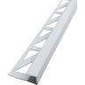 Fliesenschiene Eckprofil Quadratprofil Aluminium (eloxiert, Fliesenprofil - Weiß 2,5m x 10mm, 1