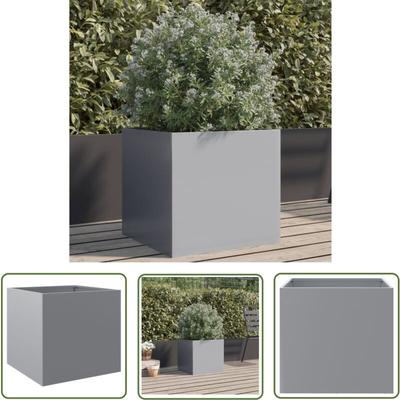 Pflanzkübel Silbern 42x40x39 cm Verzinkter Stahl - Blumentopf - Hochbeet - Gartendeko - Stahltöpfen Image