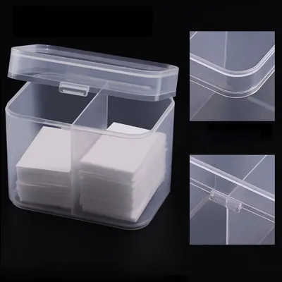 Nail Art Plastic Clear Organizer Container Remover Cleaning Cotton Makeup Cotton Pad Accessories Tool Case Container