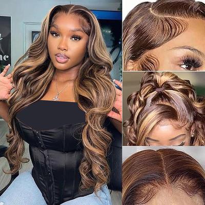 Remy Human Hair 5x5 Closure 13x6 Lace Front 13x4 Lace Front Wig Side Part Middle Part Free Part Brazilian Hair Curly Body Wave Multi-color Wig 130% 150% 180% Density with Baby Hair Highlighted