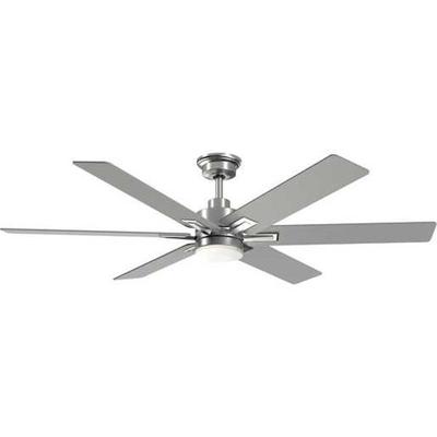 Progress Lighting 255559 - SIX-BLADE BRUSHED NICKEL CEILING FAN (P250103-009-CS) Indoor LED Ceiling Fan Fixture