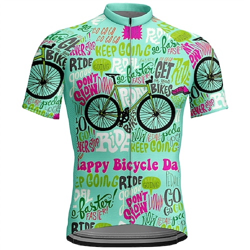 Damen Radtrikot Buchstaben Zahlen Kurzarm Fahhrad T-Shirt Trikot Oberteil mit 3 Gesäßtaschen Mountainbike MTB Schnelltrocknend Atmungsaktiv Sport Weiß Gelb Grün Bekleidung Image