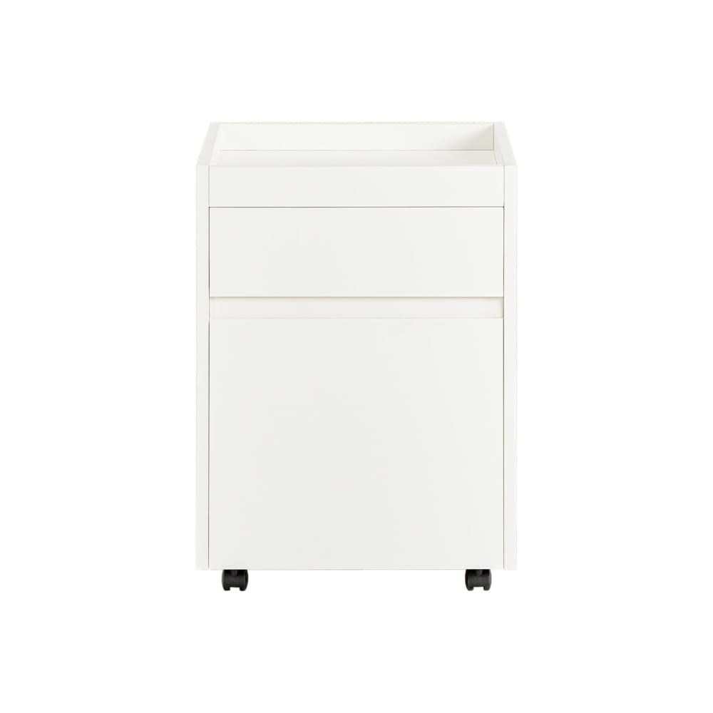 Caisson bureau sur roulettes effet bois blanc