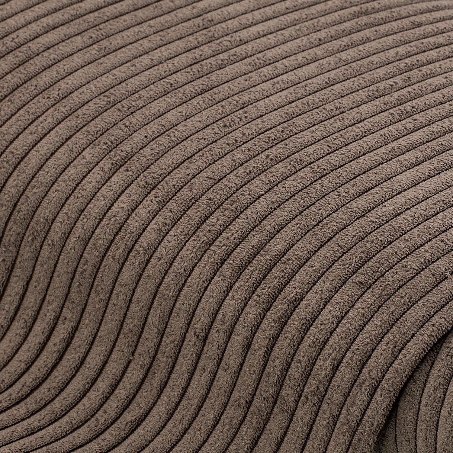 Tissu velours côtelé d’ameublement à grosses côtes, taupe foncé
