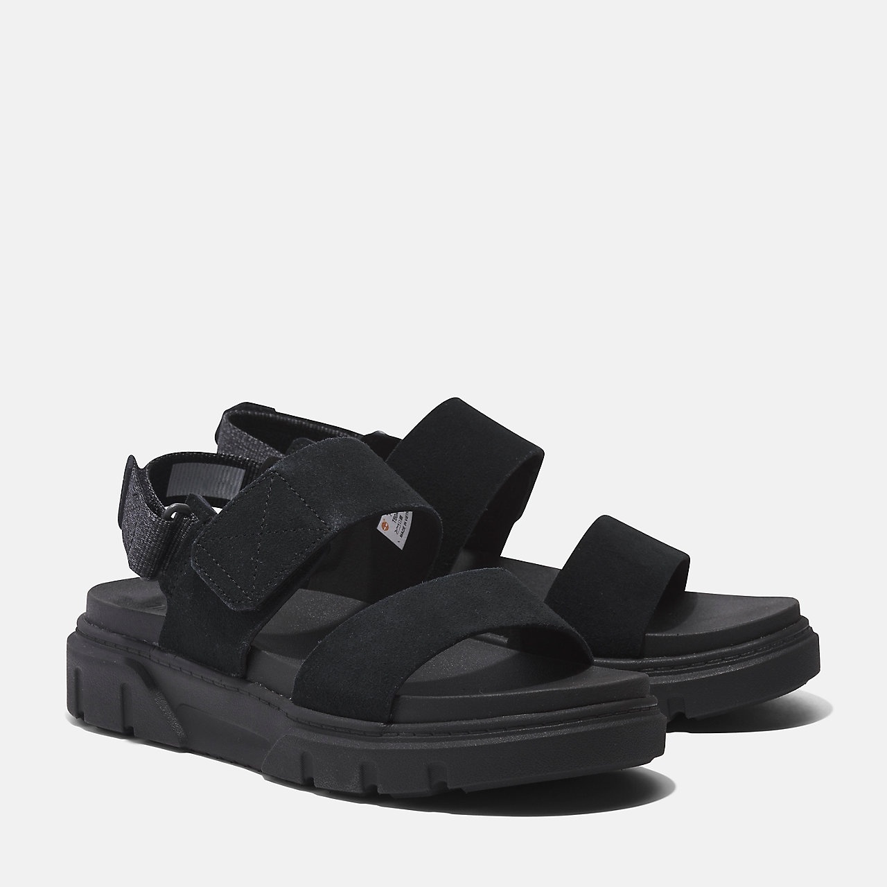Sandale TIMBERLAND "GREYFIELD SANDAL BACKSTRAP SANDAL", Gr. 37 (6), schwarz (blk suede), Leder, Schuhe