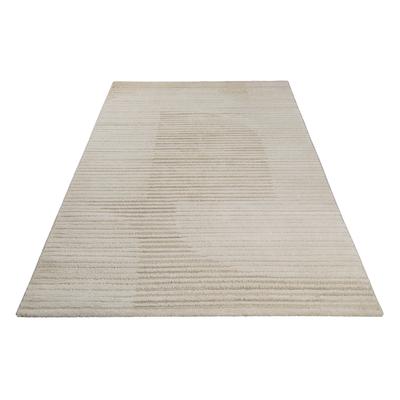 Teppich WECON HOME "Sven", beige (creme,beige), B:80cm H:18mm L:150cm, Kunstfaser, Teppiche, Gewebt, Hoch-Tief, pflegeleicht, Streifen Muster, Scandi, Wohnzimmer Image
