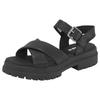 Sandale TIMBERLAND "London Vibe CROSS STRAP SANDAL", Gr. 39,5, schwarz, Leder, sportlich, Schuhe