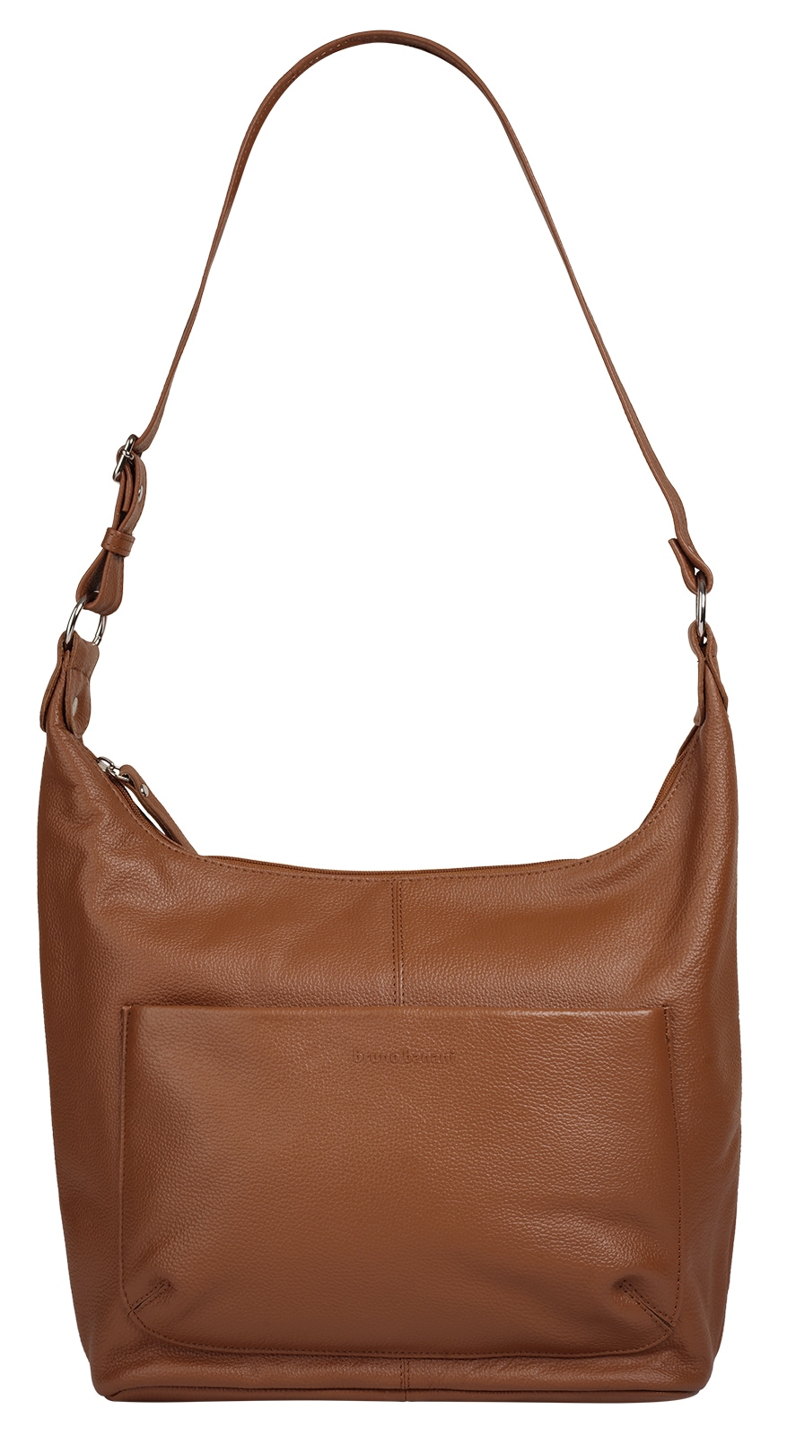 Shopper BRUNO BANANI, Damen, Gr. B/H/T: 38cm x 29cm x 11cm onesize, braun, Leder, leicht glänzend, unifarben, Taschen, echt Leder Image
