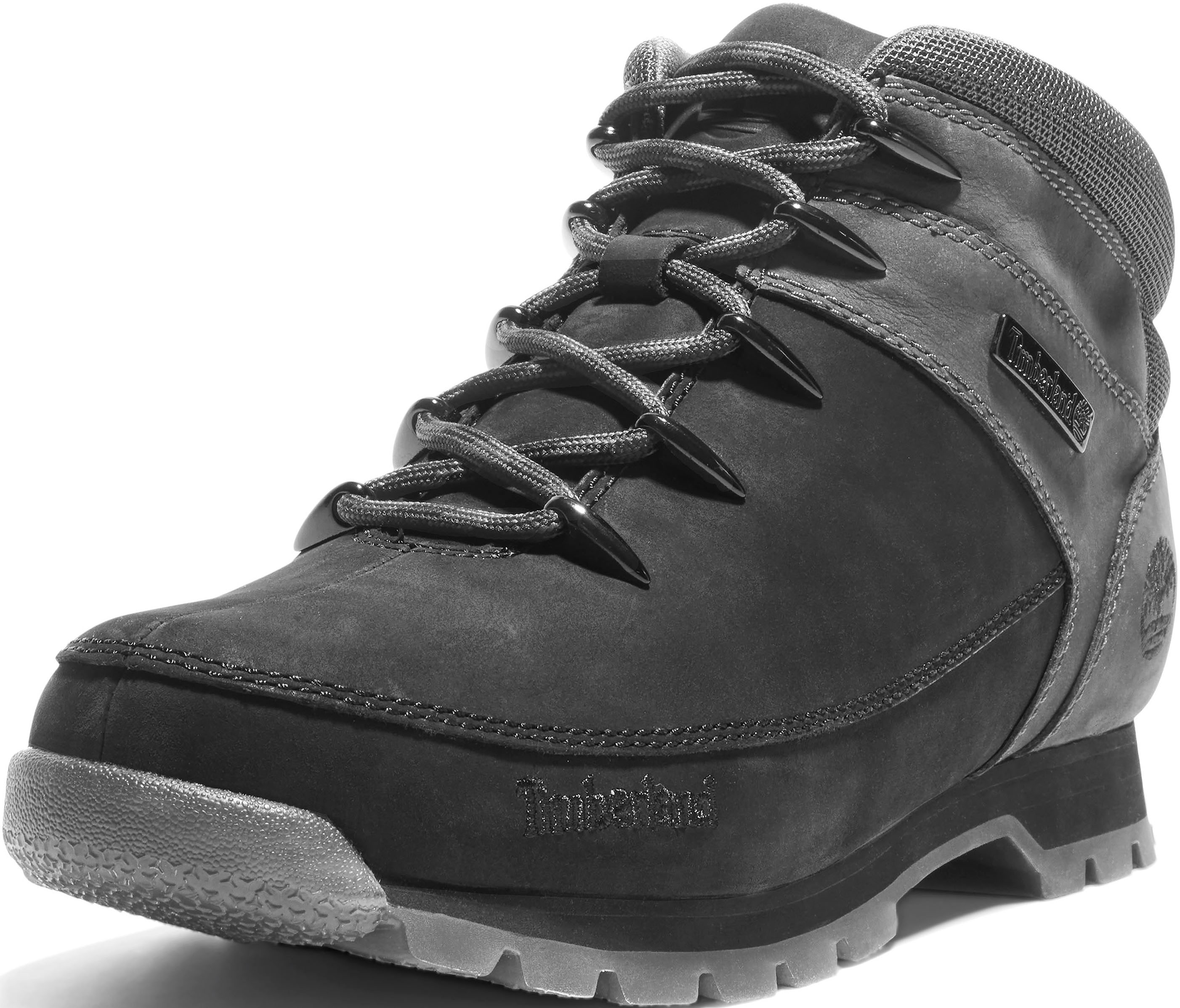Schnürboots TIMBERLAND "EURO SPRINTMID LACE UP BOOT", Gr. 42, schwarz (schwarz, grau), Leder, Synthetik, Schuhe, Winterstiefel, Schnürstiefel, Winterschuhe