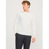Rundhalspullover JACK & JONES "JJEBASIC KNIT CREW NECK NOOS", Herren, Gr. L, rot (cloud dancer), Strick, Obermaterial: 100% Baumwolle, unifarben, modisch, regular fit, Rundhals, Langarm Rippbündchen, Pullover