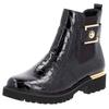 Chelseaboots REMONTE, Damen, Gr. 43, schwarz, Lacklederimitat, Elastischer Einsatz, glänzend, modisch, Schuhe, Blockabsatz, Boots, Stiefelette mit praktischem Innen-Reißverschluss