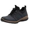 Slip-On Sneaker RIEKER, Damen, Gr. 42, schwarz (nachtblau, schwarz), Lederimitat, Textil, sportlich, Schuhe Sneaker, Schlupfschuh, Freizeitschuh, Halbschuh mit praktischen Anziehlaschen