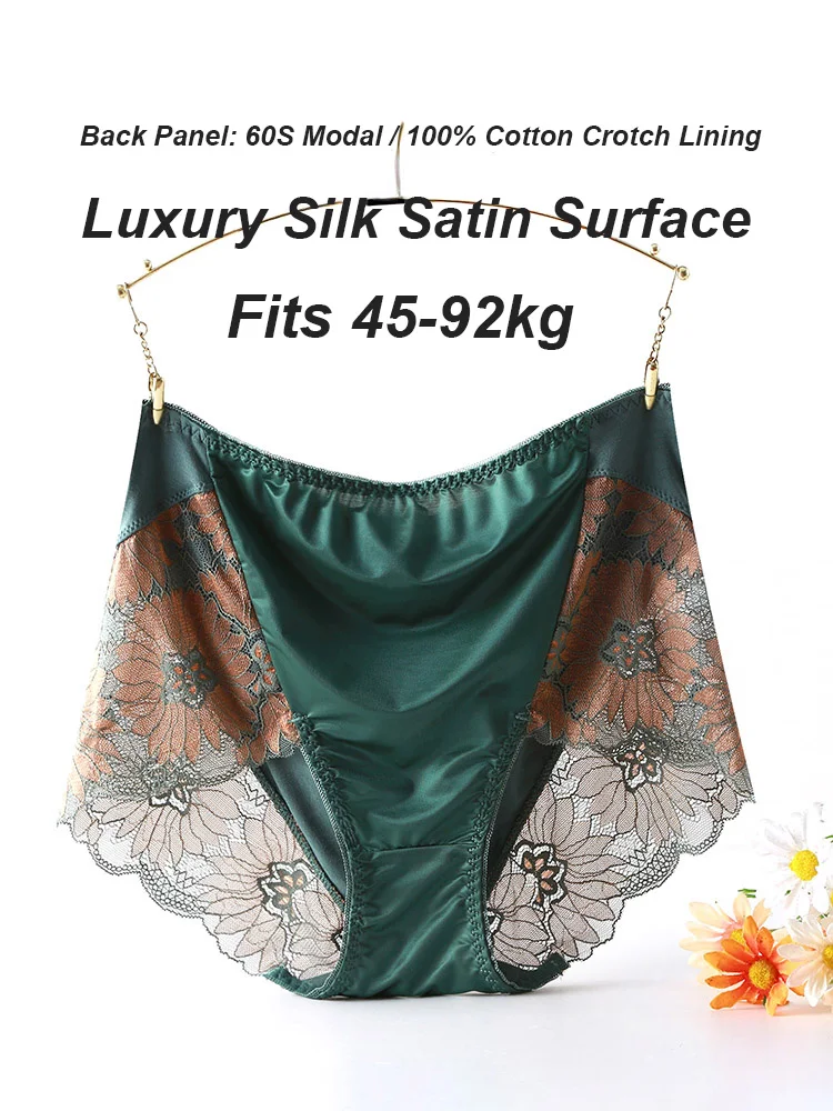 Frauen Höschen Hohe Taille Neue Sexy Spitze Modal Plus Größe Baumwolle Höschen Große Größe Unterwäsche Weibliche Baumwolle Slip von Große größe