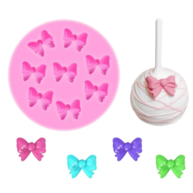 Mini Bögen Silikon Fondant Formen Bowknot Süßigkeiten Schokolade Kuchen Pop Zubehör Cakepop Cupcake Topper Dekorieren Werkzeuge Küche Image