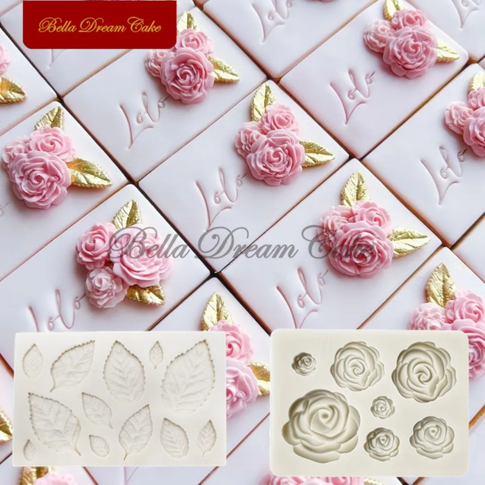 3D Mini Rose Blatt Blume Design Silikon Form Fondant Schokolade Form Kuchen Dekorieren Werkzeuge DIY Ton Modell Backen Zubehör Image