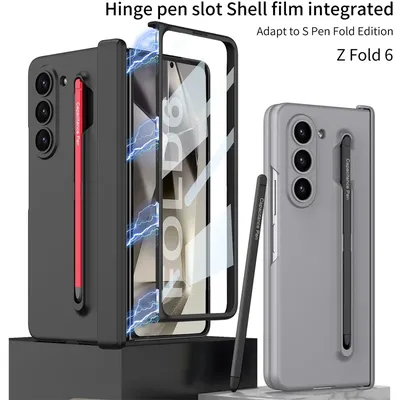 With S Pen Magnetic Hinge Case For Samsung Galaxy Z Fold 6 5 5G Case With Touch Pen Protection