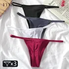 FINETOO 3 Pz/set Sexy Perizoma a Vita Bassa Donne Bikini Mutandine T-back Mutande M-XL Femminile