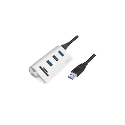 LogiLink CR0045 - USB 3.2 Gen 1 (3.1 Gen 1) Type-A - USB 3.2 Gen 1 (3.1 Gen 1) Type-A - MicroSD (TransFlash),SD - 5000 Mbit/s - Silber - Aluminium Image