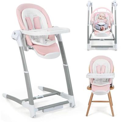 3 in 1 Babyschaukel mit Fernbedienung, Babywippe mit 8 Geschwindigkeiten, Timer- &