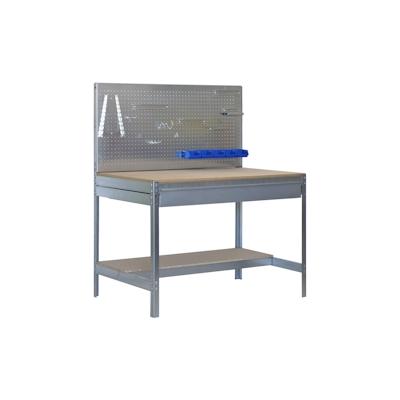 SimonRack Arbeitsbank ohne Schrauben mit Holzschalen und mit Simonwork BT2 -Boxschublade. Galva Farbe/Holz 1445x1210x610 mm Image
