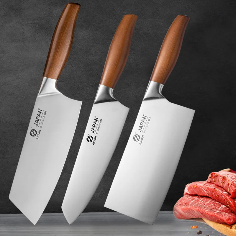 Küchenmesser-Set, Edelstahl, Fleisch, Hackbeil, Fisch, Gemüse, Schneiden, Metzgermesser, japanisches Kochmesser mit Geschenkbox Image