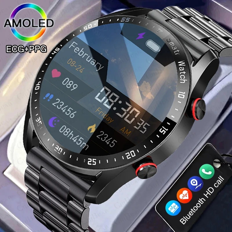 2024 neue Bluetooth-Anruf Smartwatch Männer 360*360 HD-Display Herzfrequenz Fitness-Tracker EKG ppg Business Smartwatches für Huawei Image