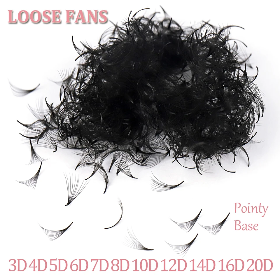 3D-20D Premade Loose Fans Lashes Base a punta ventole sciolte ciglia Medium Narrow Stem Russian Volume Fans estensioni delle ciglia trucco