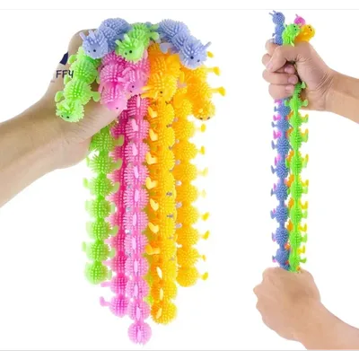 1pc Caterpillars Sensory Toy Stress Relief Stretchy String Worm Pops Fidget Therapy Anti Anxiety